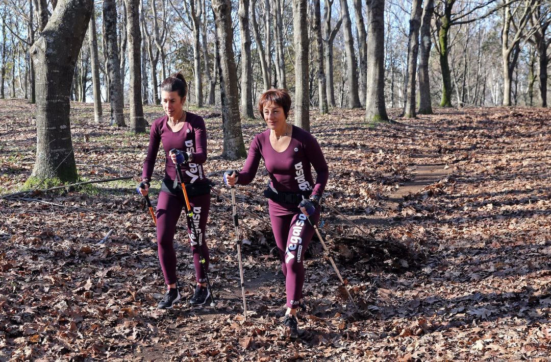 Chus Lago y Verónica Romero durante un entrenamiento