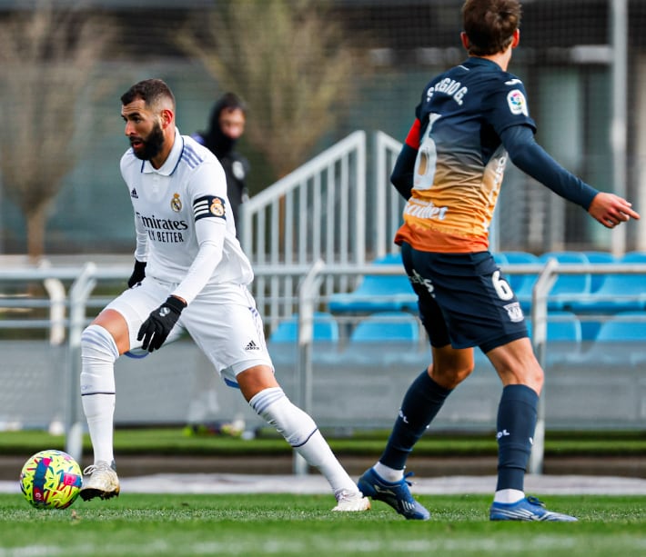 Benzema, durante el amistoso ante el Leganés