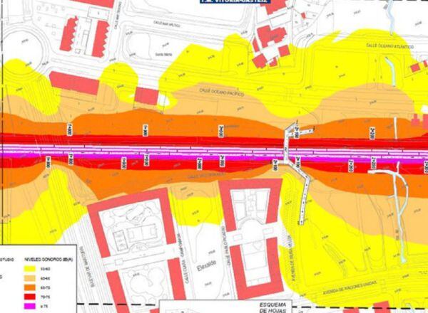 Análisis del impacto sonoro de la llegada del TAV a Vitoria en Zabalgana, donde el tren no será soterrado