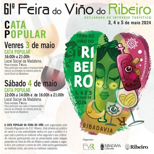 Cartaz da cata popular da 61º Feira do Viño do Ribeiro