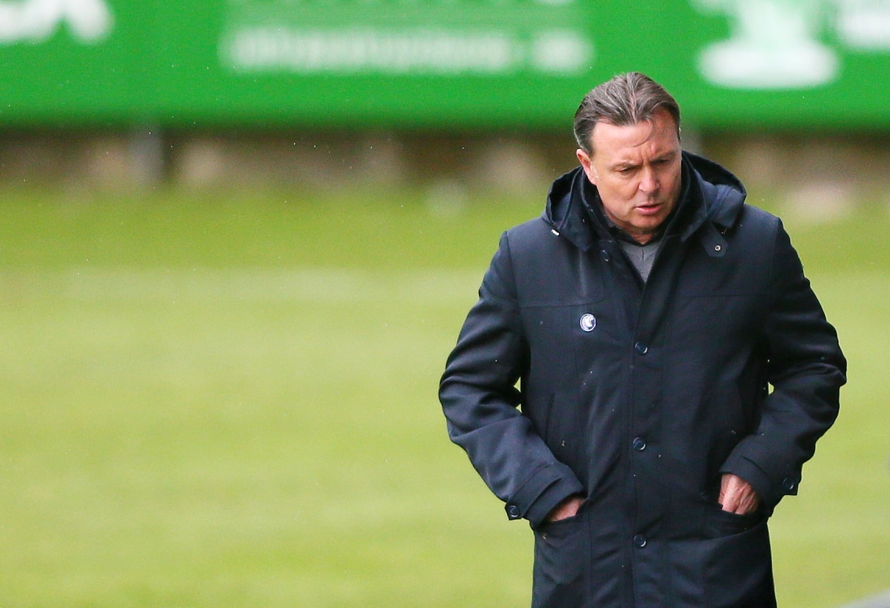 Cristóbal Parralo, durante el Racing-Real Unión de Irún en A Malata