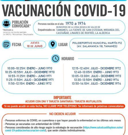 Información de la vacunación en Tamames