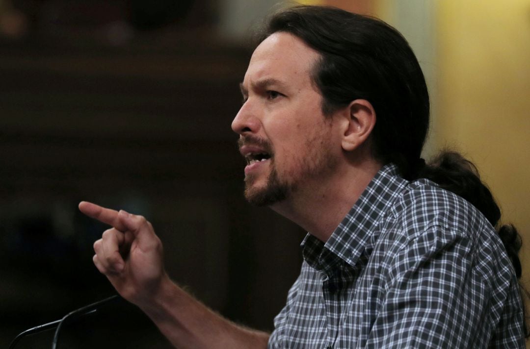 Pablo Iglesias en la tribuna del Congreso.