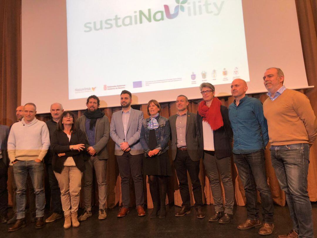 La presidenta del Gobierno de Navarra, Uxue Barkos, en la presentación de SustaiNAVility