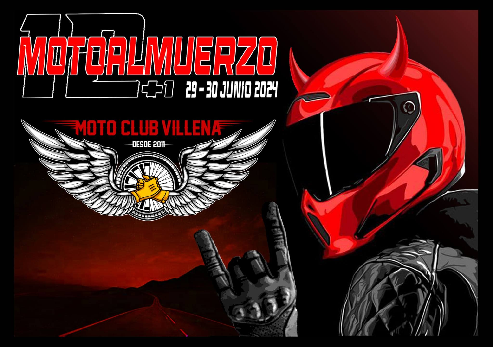 Cartel del moto almuerzo