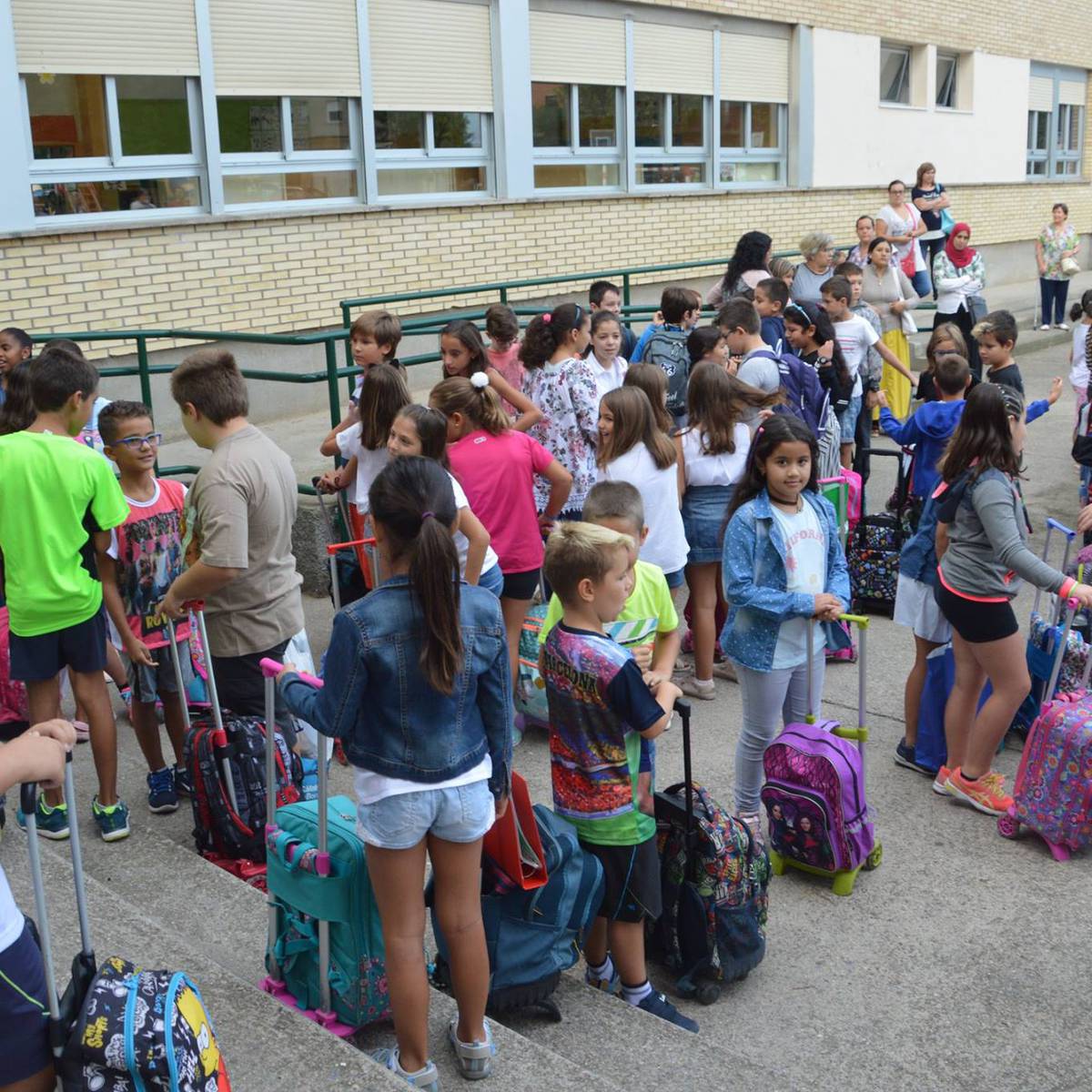 Imagen de la vuelta al cole en un colegio de Huesca