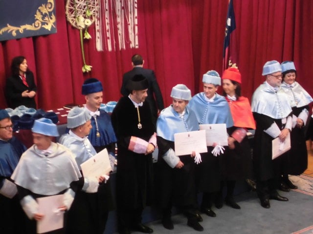 Entrega del diploma de doctorado. Aula Magna de la Universidad de Burgos. Año 2017.