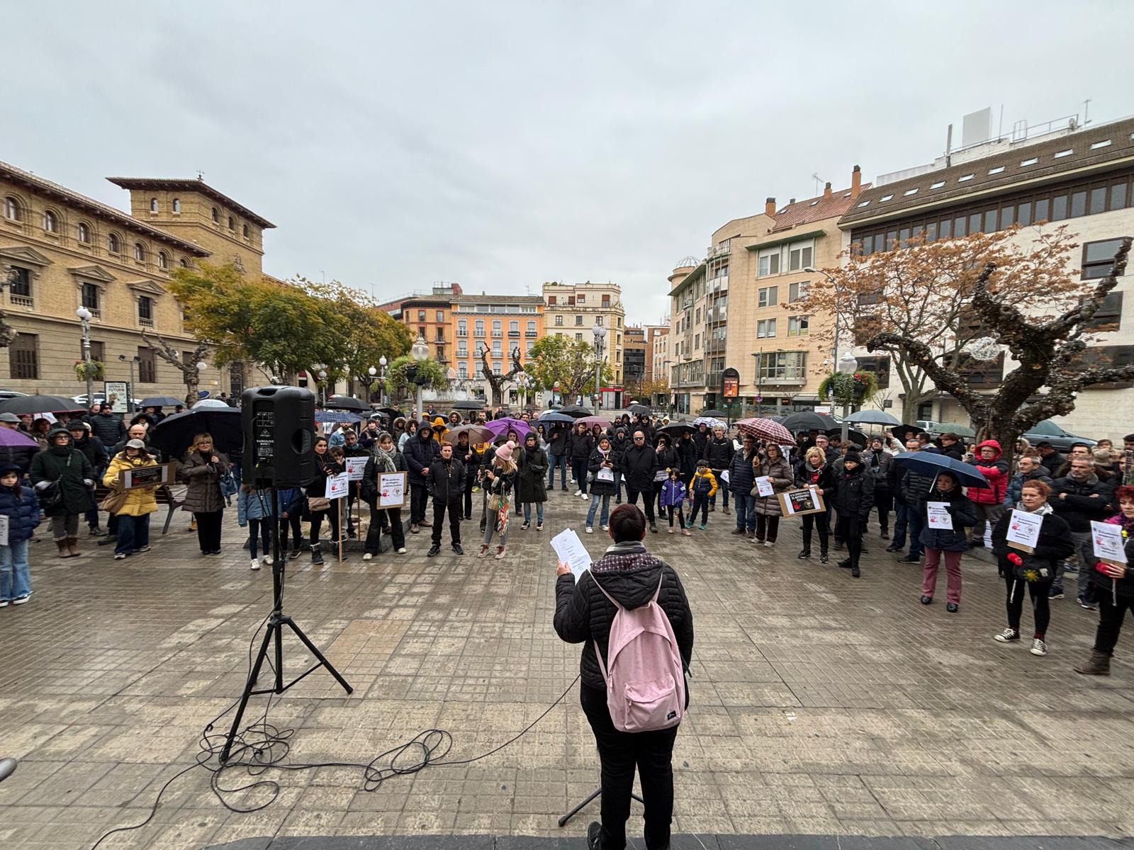 Concentración de la Plataforma por la Dignidad de los Autónomos en Huesca