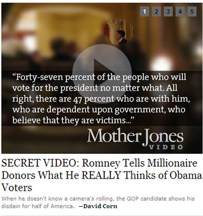 Captura de pantalla de la página web Mother Jones que ha desvelado este vídeo