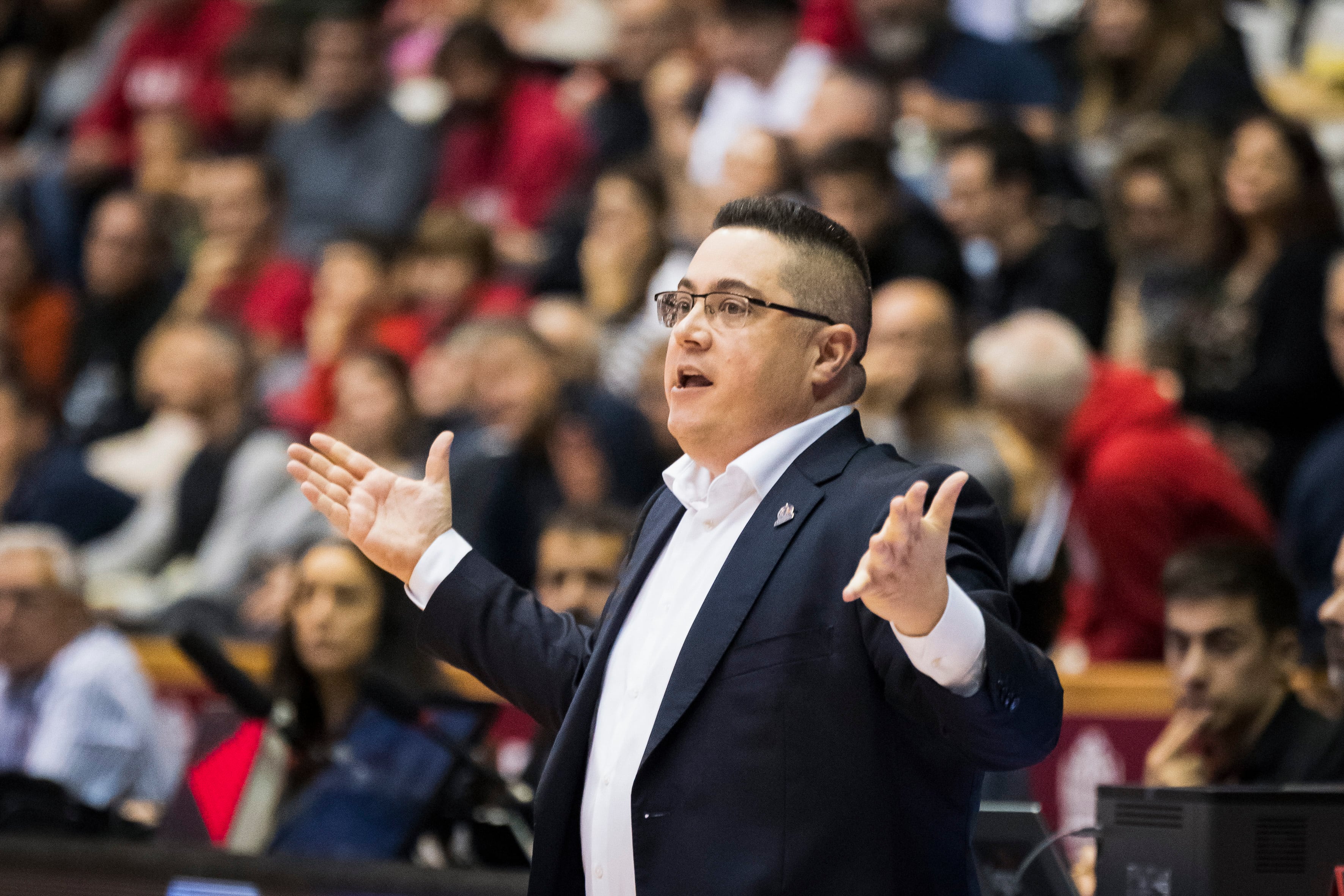 Diego Epifanio entrenador del Leyma Coruña, durante el partido de la Liga Endesa