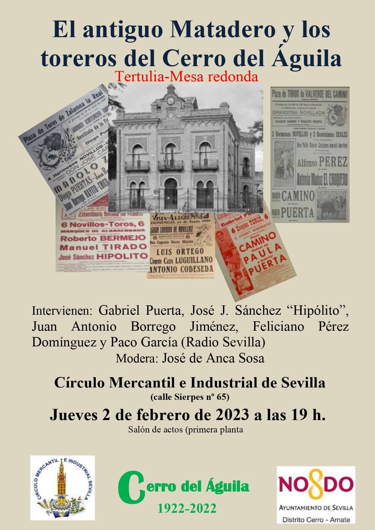 Cartel de la mesa redonda que tendrá lugar este jueves en el Círculo Mercantil de calle Sierpes