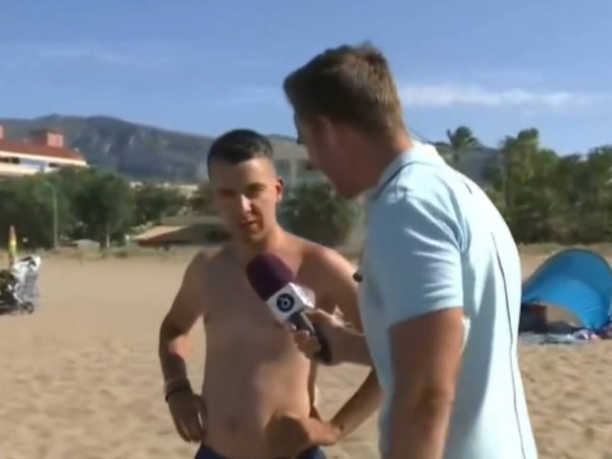 Asegura en televisión que la playa no le gusta por las algas y la respuesta del reportero arranca el aplauso de todo Twitter