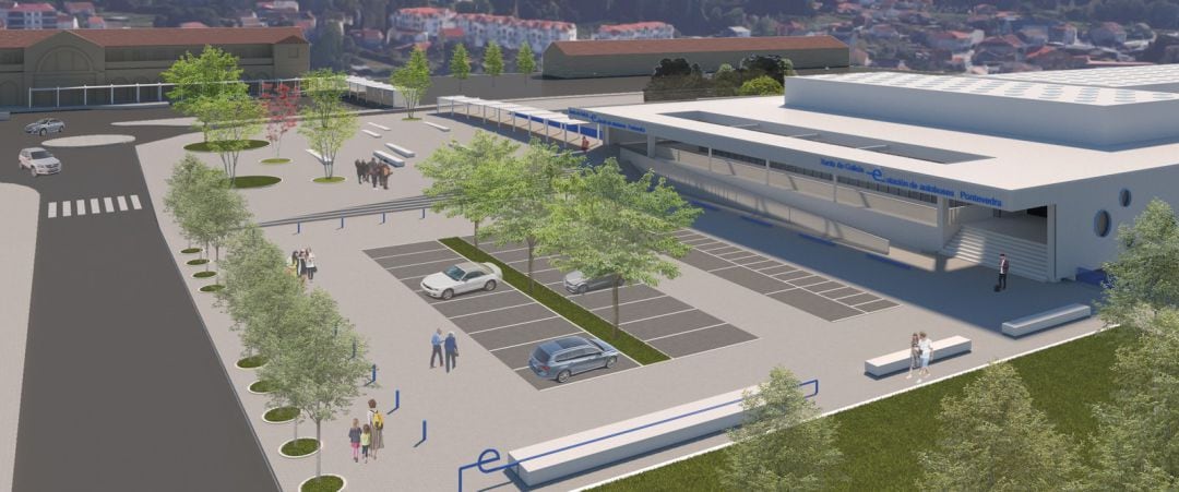 Imagen del proyecto de la estación de autobuses de Pontevedra