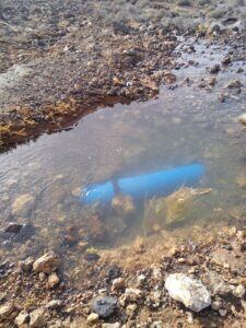 Avería de la tubería de agua en el municipio de Yaiza.