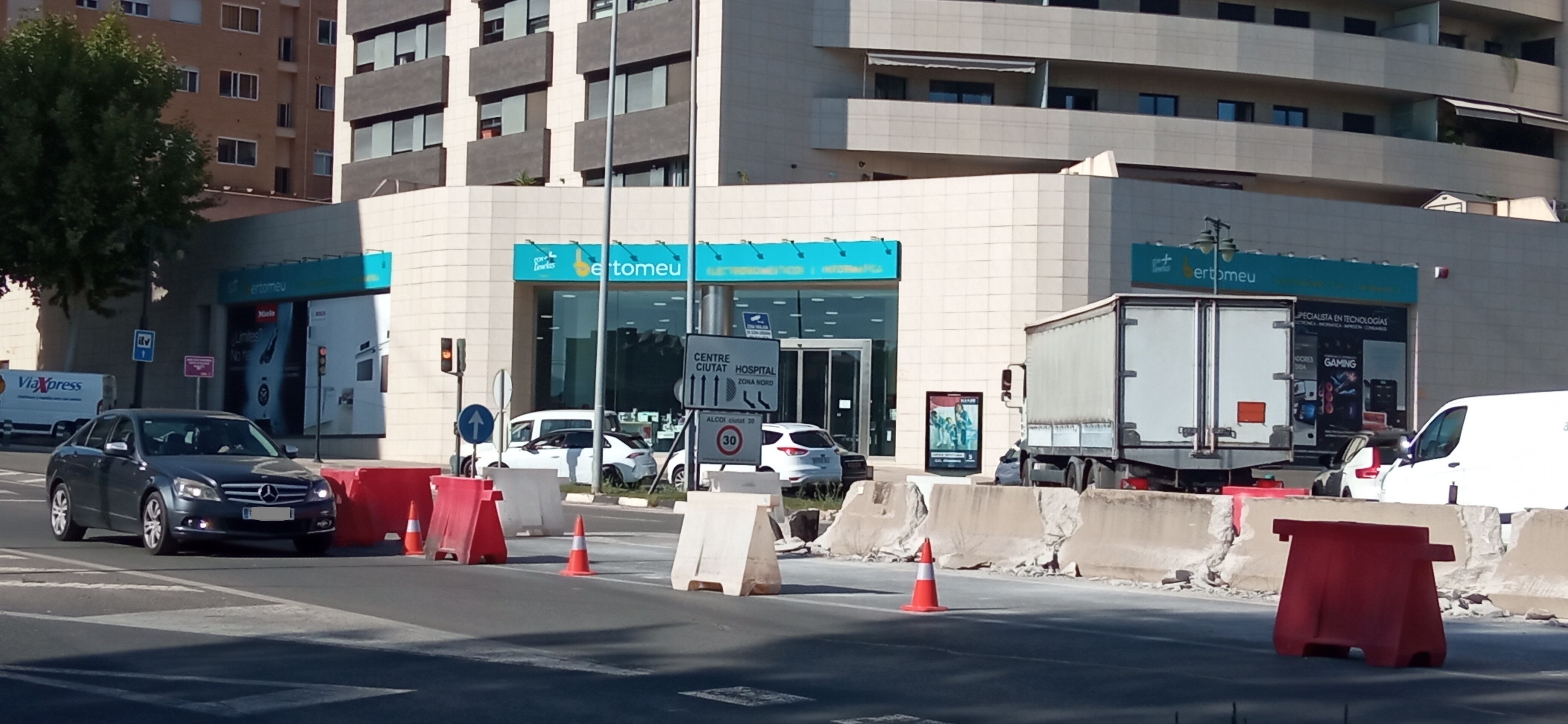 Trabajos previos de las obras de la glorieta norte de Alcoy