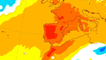 Anomalía de calor a partir del 16 de junio.