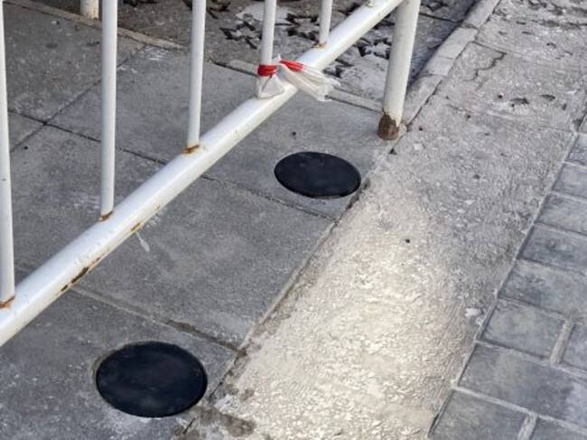 Imagen de las obras acometidas en la Cuesta Palacio de la ciudad del vino