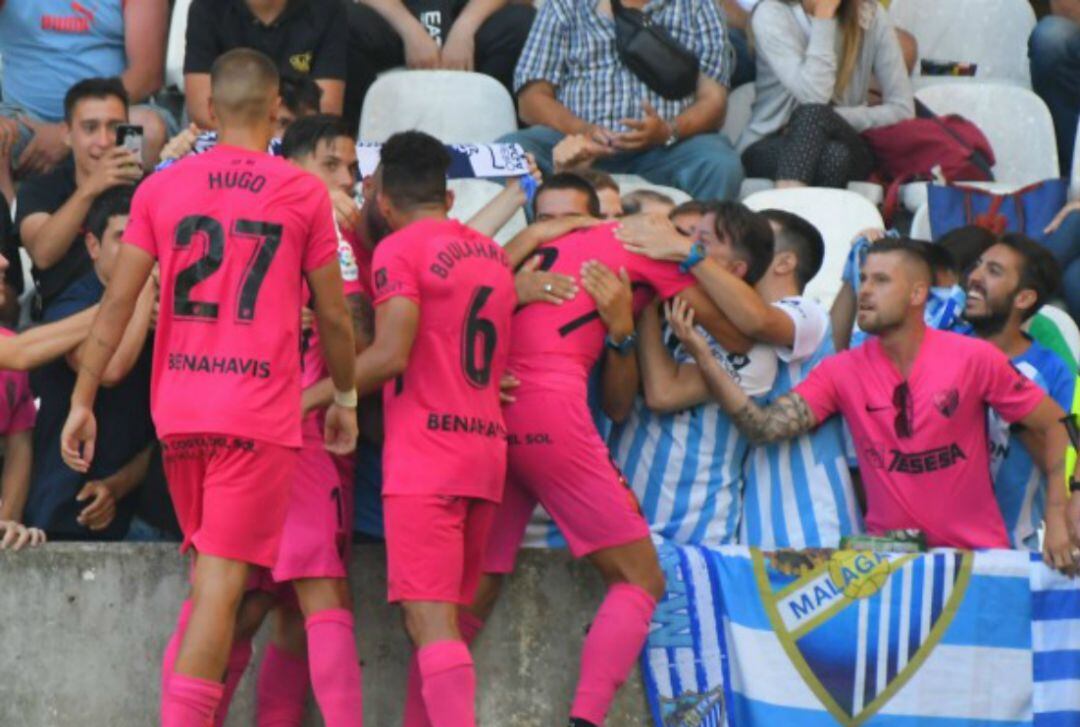 Adrián celebra el gol de la victoria en Santander