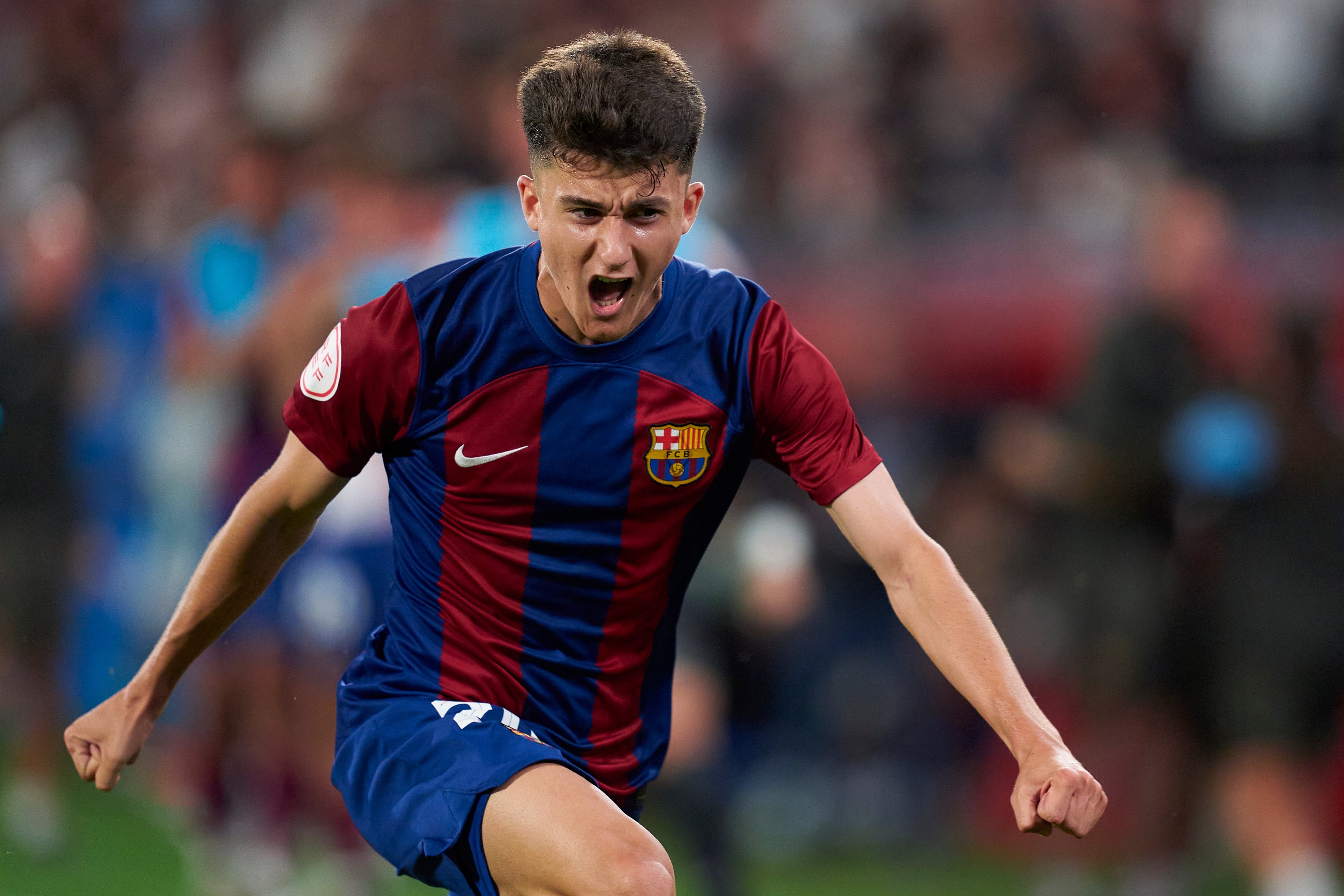 Unai Hernández celebra un gol con el filiarl del Barcelona en la pasada temporada