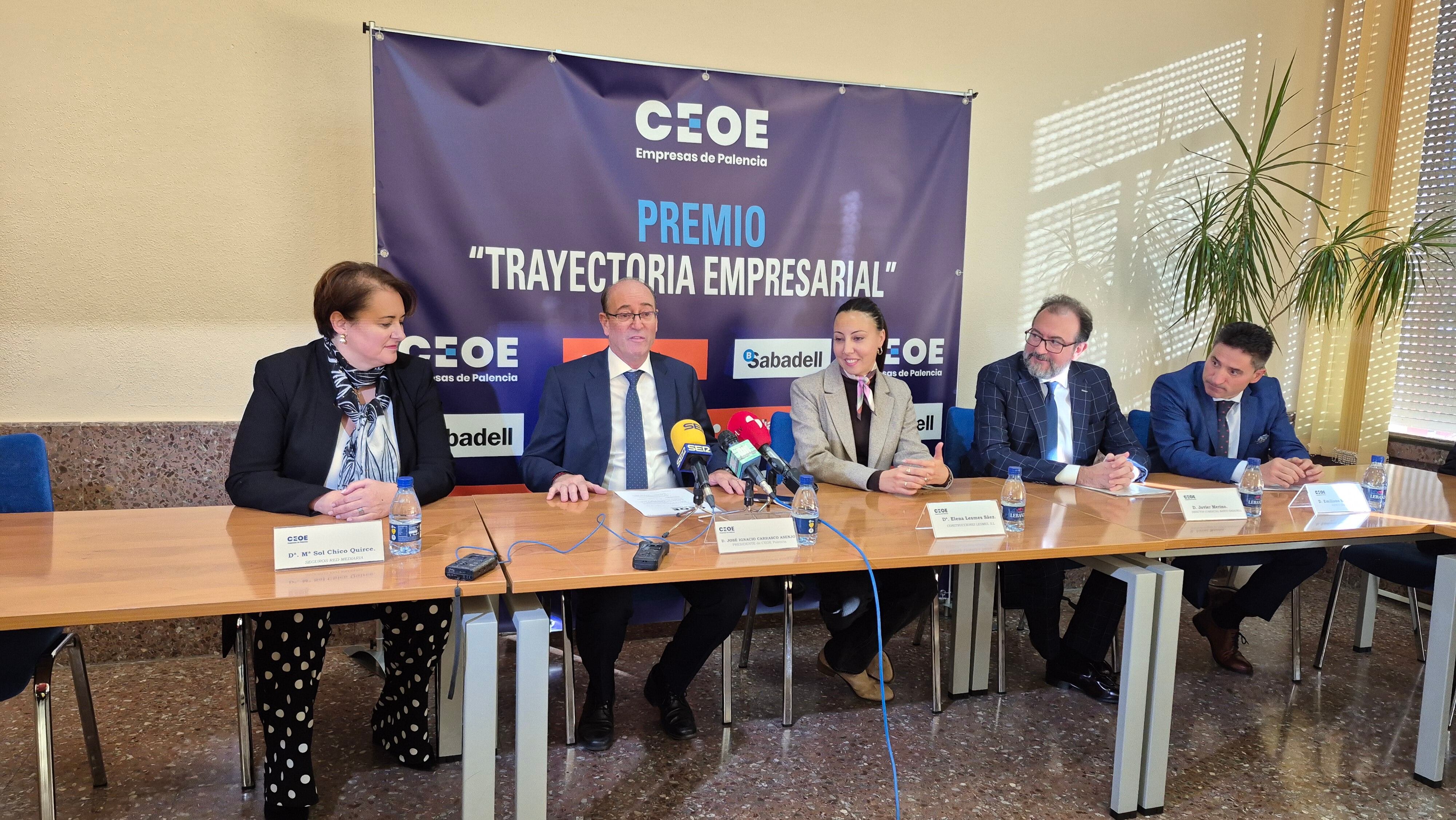 Construcciones Lesmes S.L., recibe el X Premios 'Trayectoria Empresarial' de CEOE Empresas de Palencia