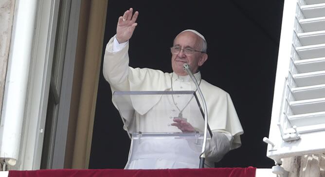 El papa Francisco durante el rezo del Angelus.