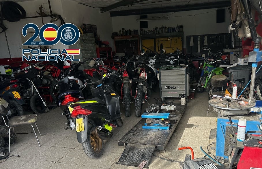 Varias de las motos sustraídas y recuperadas por la Policía Nacional en Málaga