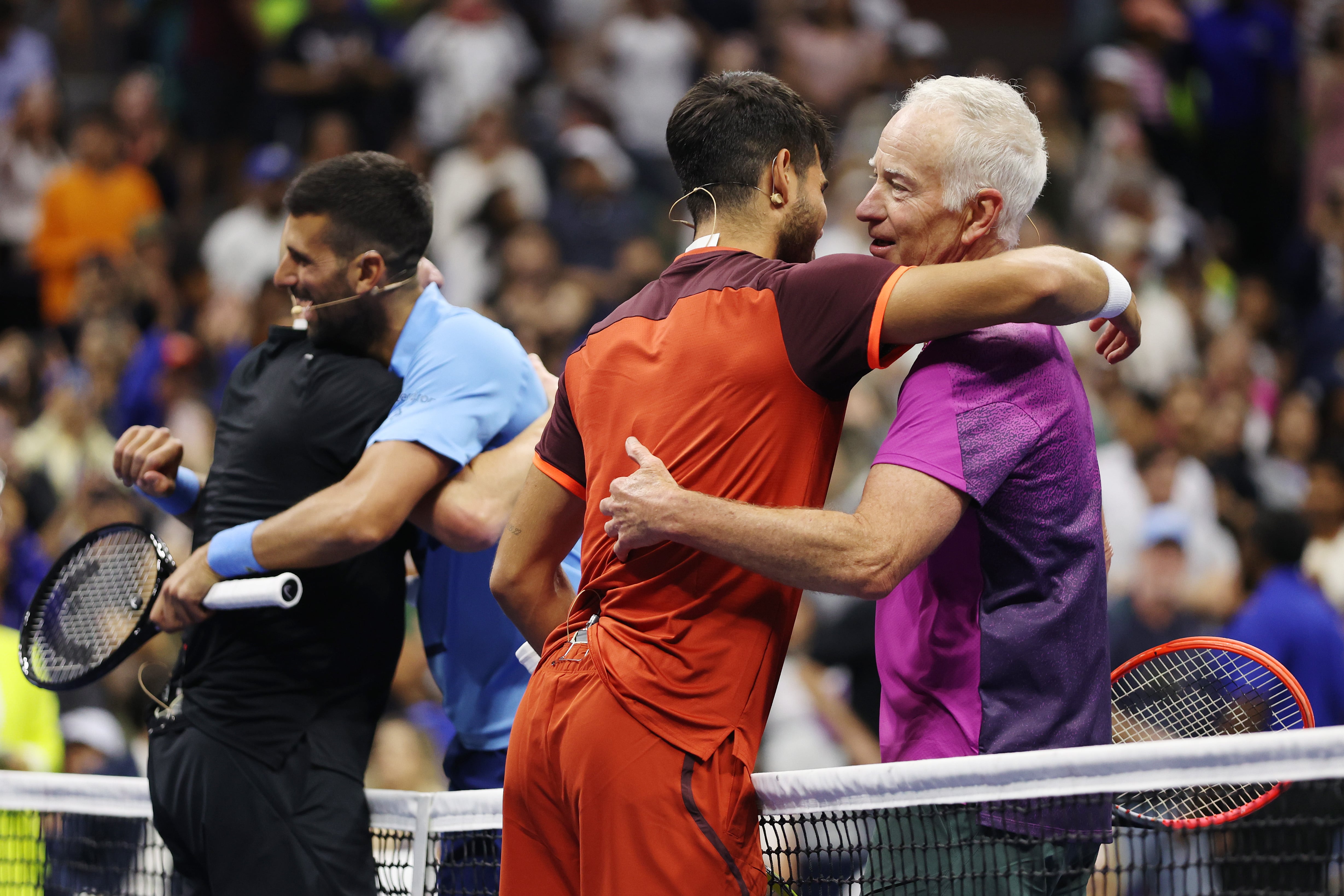 Andre Agassi, Carlos Alcaraz, John McEnroe y Novak Djokovic