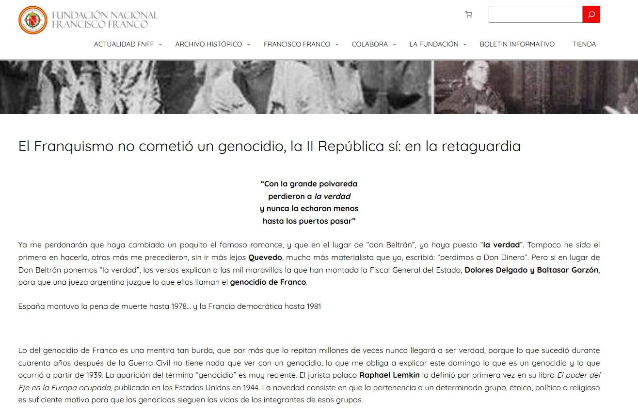 Artículo de la web de la Fundación Nacional Francisco Franco