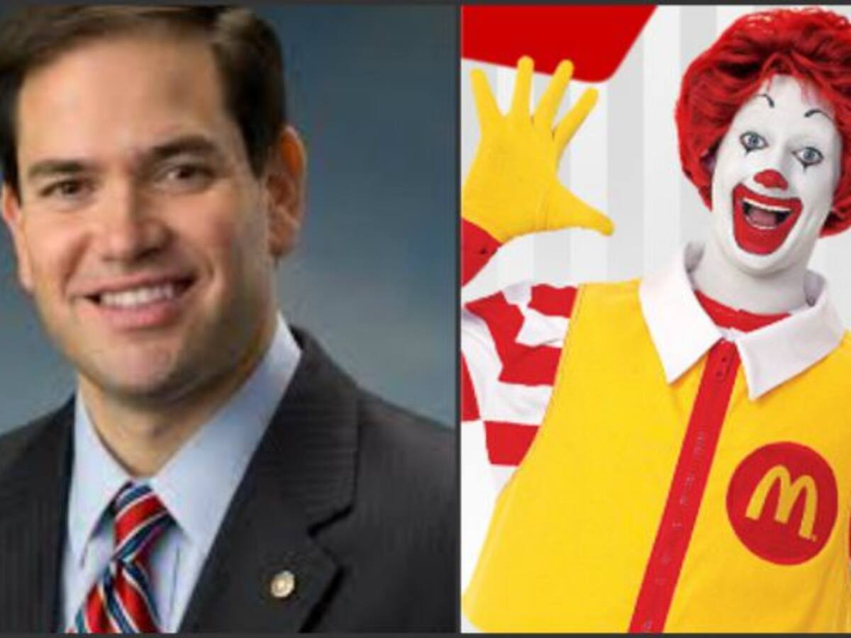 Marco Rubio con Ronald McDonald