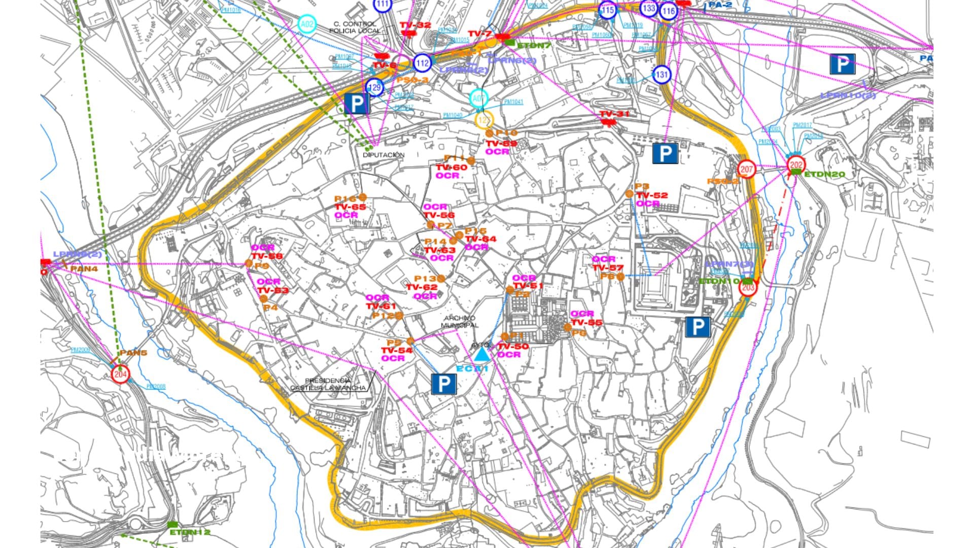 Imagen de la zona de bajas emisiones en Toledo