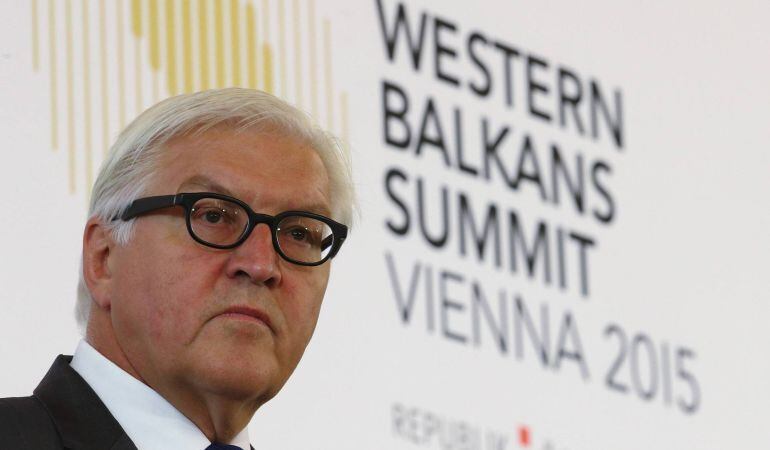 El ministro de Exteriores alemán, Frank-Walter Steinmeier, durante su intervención en la Cumbre de los Balcanes Occidentales en Viena