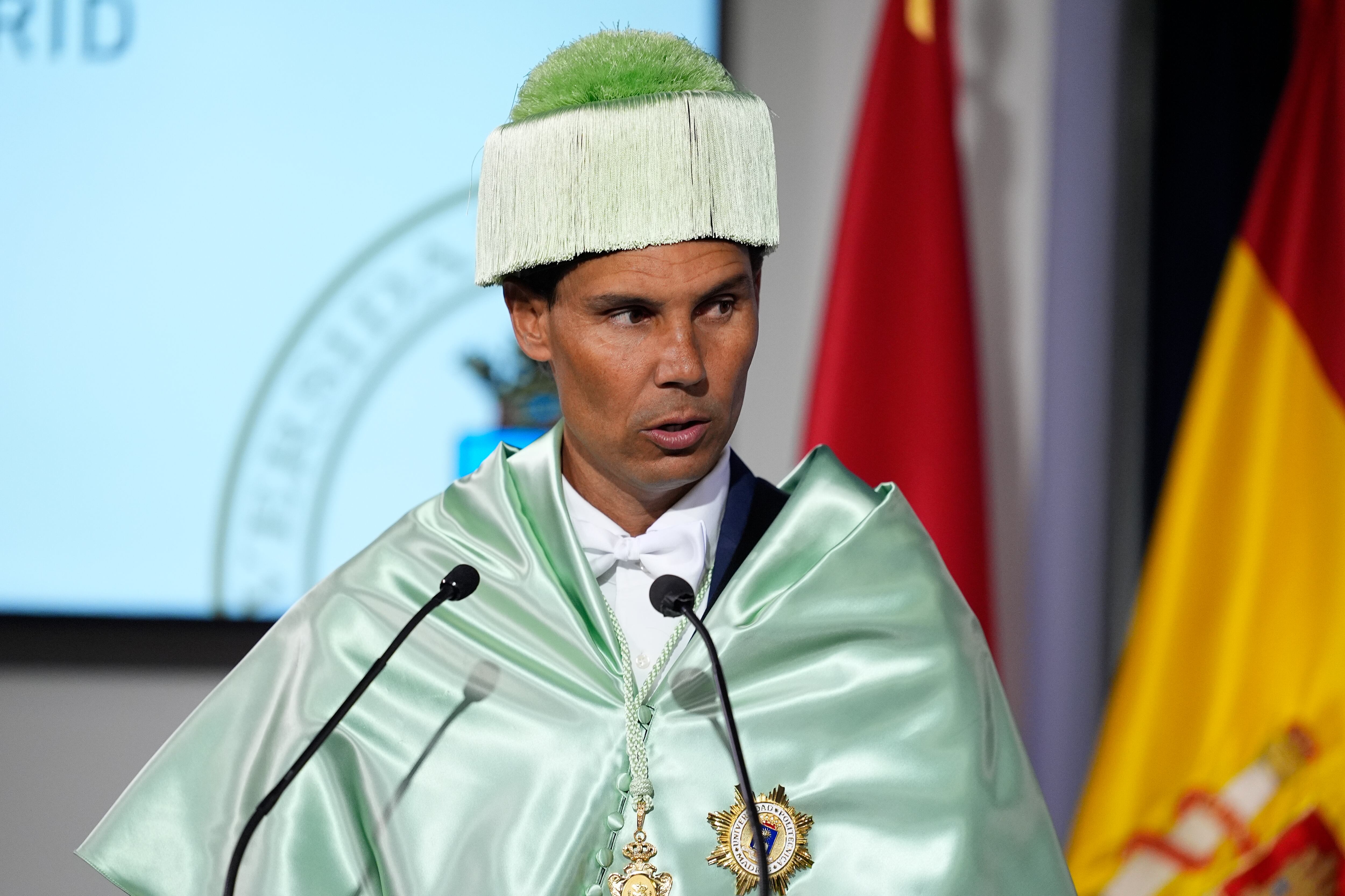 Rafael Nadal, investido doctor honoris causa por la Universidad Politécnica de Madrid
