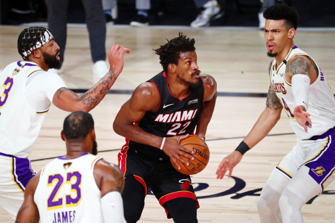 Butler, durante el tercer partido contra los Lakers. 