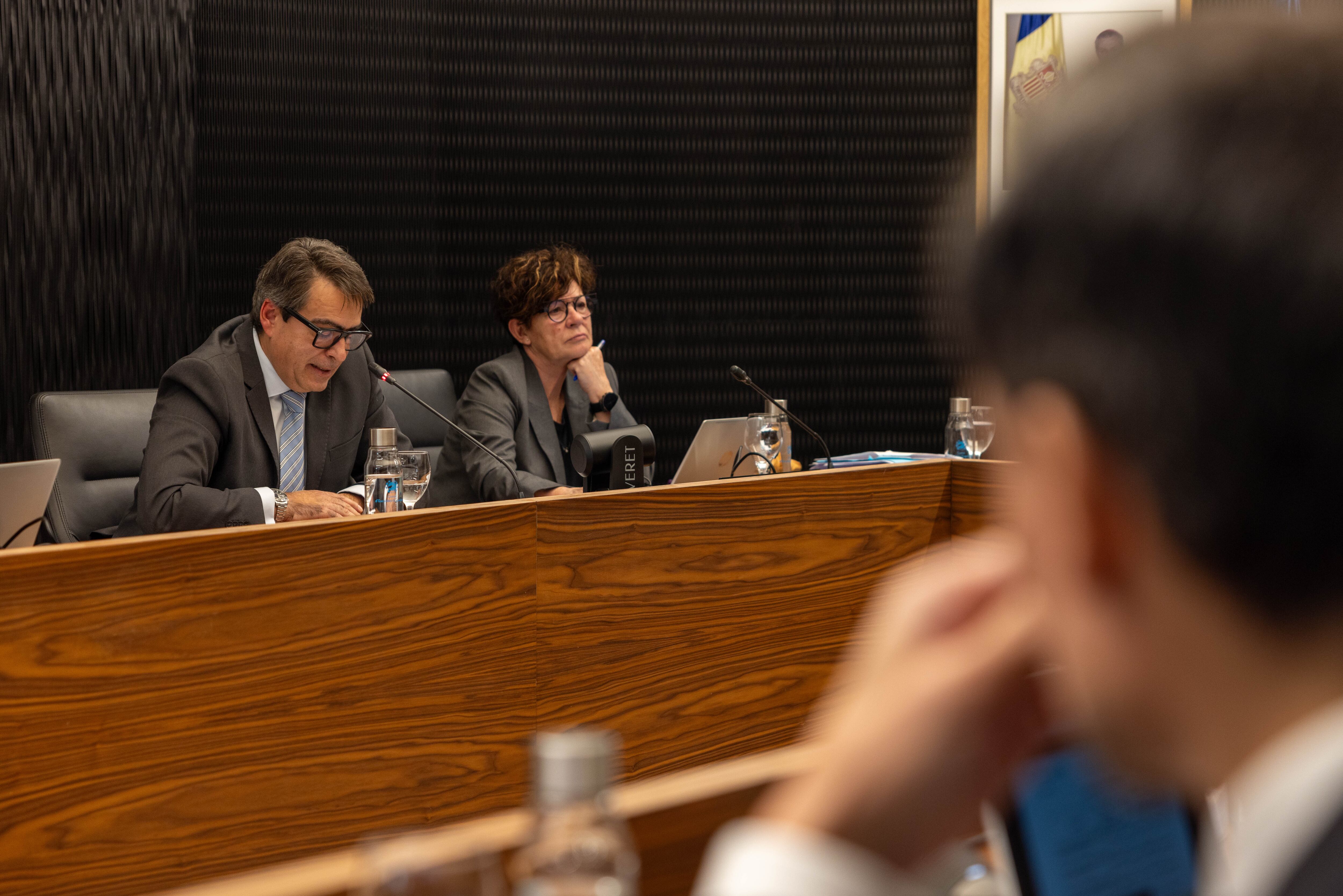 Intervenció del conseller David Pérez al comú d&#039;Escaldes-Engordany, en una imatge d&#039;arxiu