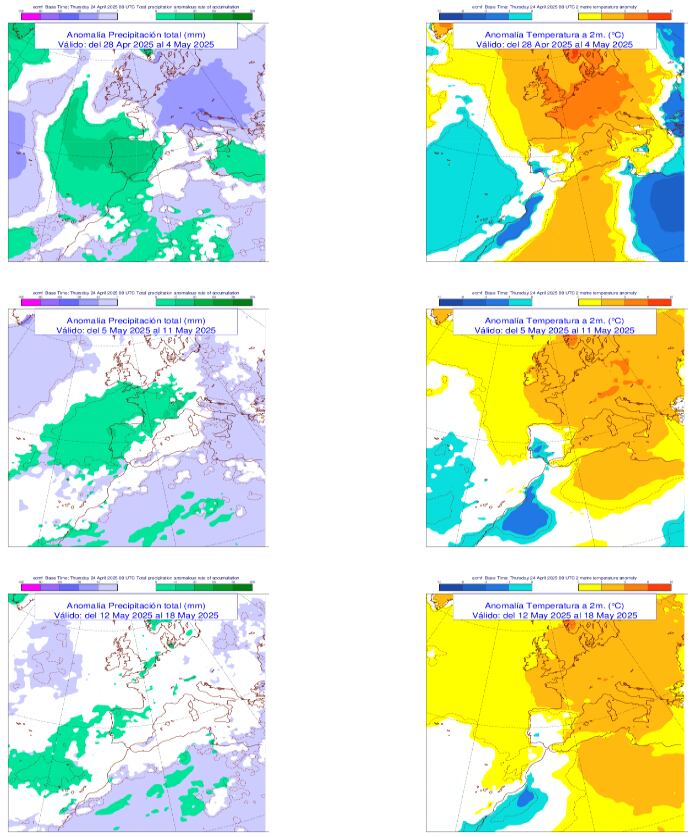 Previsiones de la Aemet.
