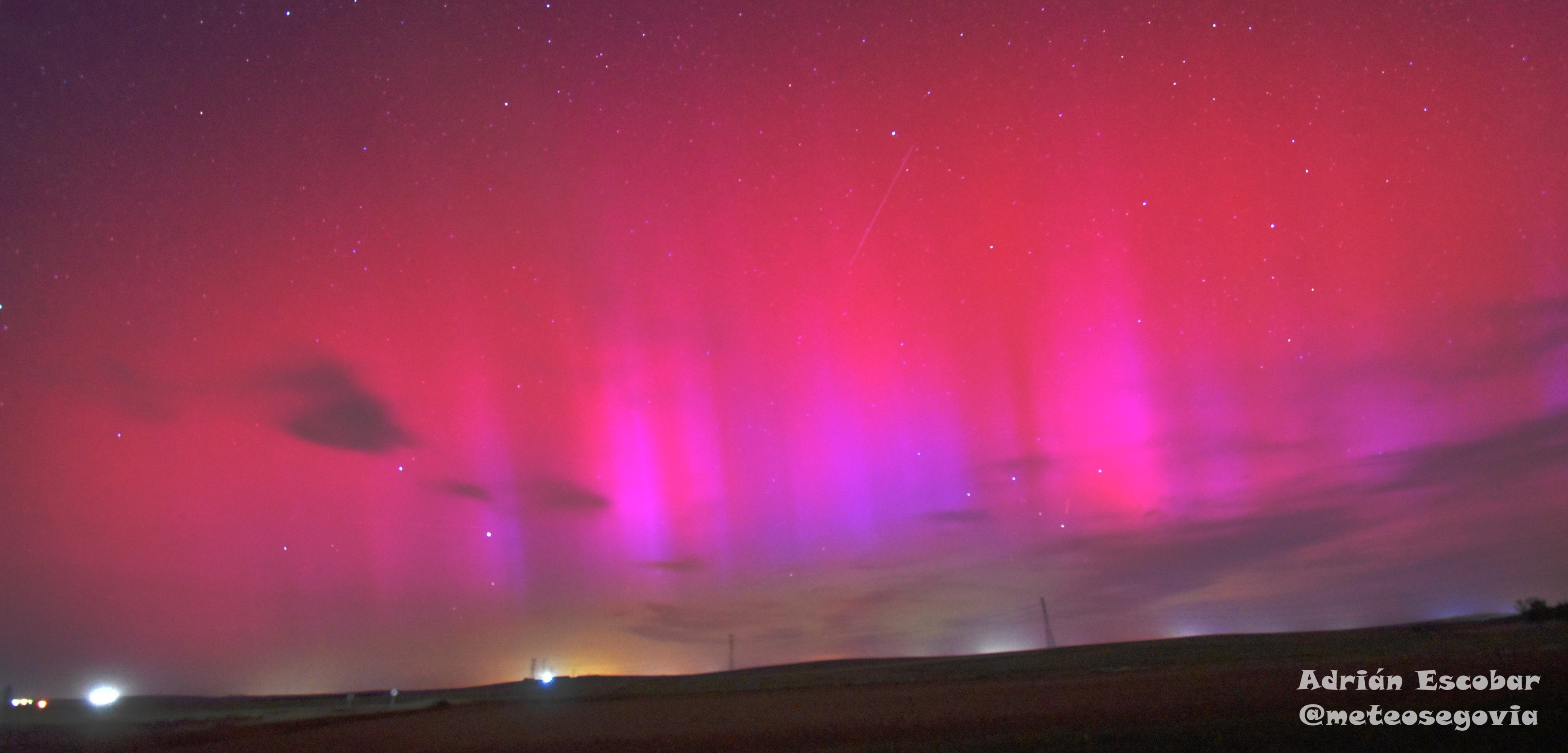 Aurora boreal captada en Segovia