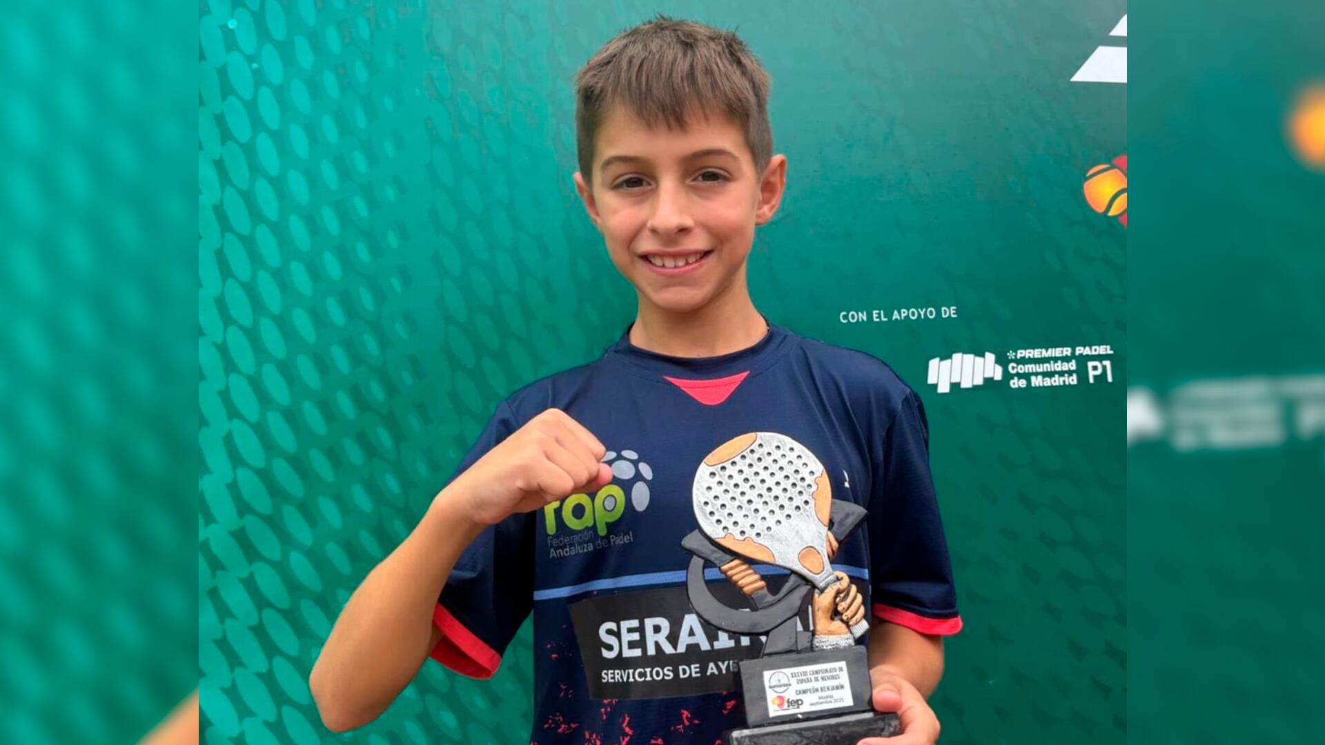 El antequerano Jorge García Carmona, campeón de España benjamín de pádel