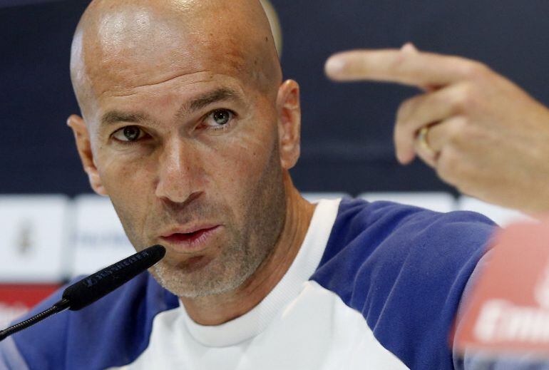 Zidane, en la rueda de prensa tras el entrenamiento del Madrid