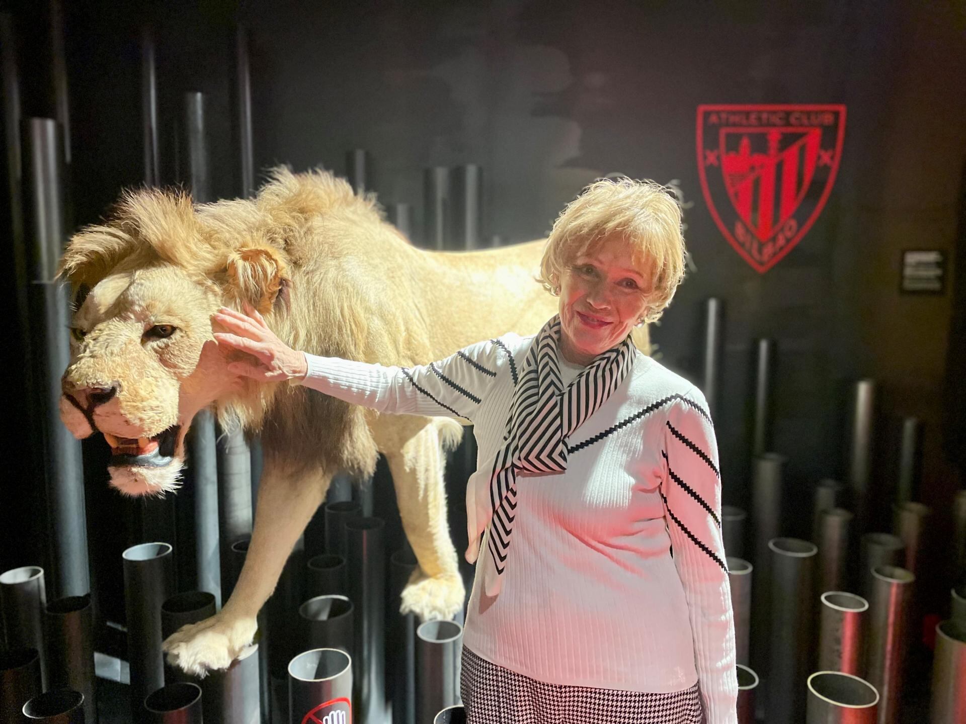 Edurne Salsamendi, en el museo del Athletic Club en San Mamés