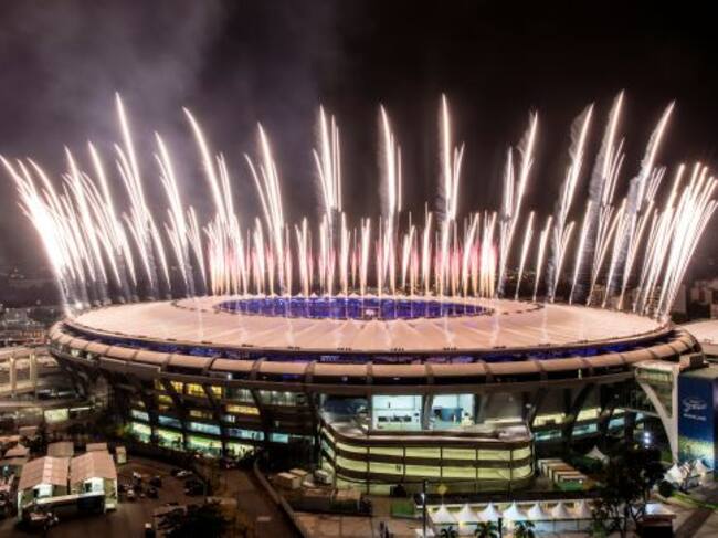 El estadio de Maracaná durante una de las pruebas de la ceremonia.