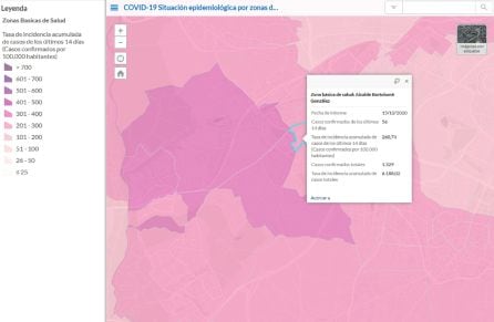 Incidencia acumulada a 14 días en la ZBS de Alcalde Bartolomé González en Móstoles