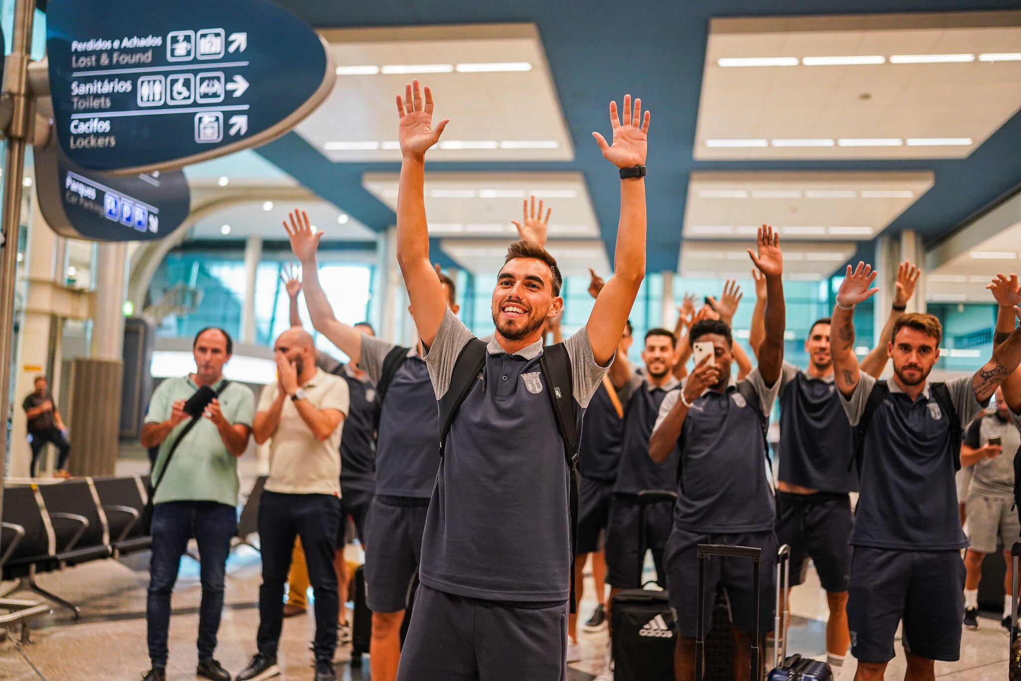 Ricardo Horta, encabezando un grupo de jugadores del Braga en una imagen reciente