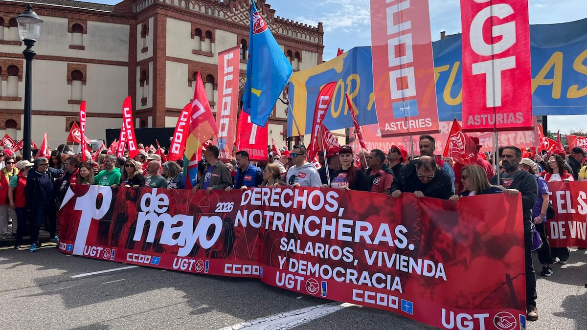 ‘Derechos y no trincheras’, lema de la manifestación del primero de mayo en Gijón