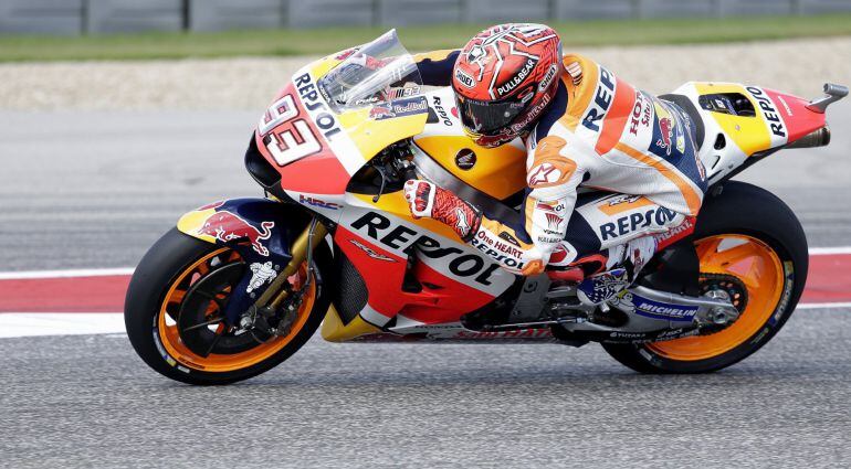 Marc Márquez, durante una vuelta en el circuito de Las Américas