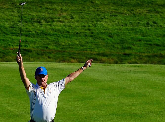 Miguel Ángel Jiménez celebra el triunfo