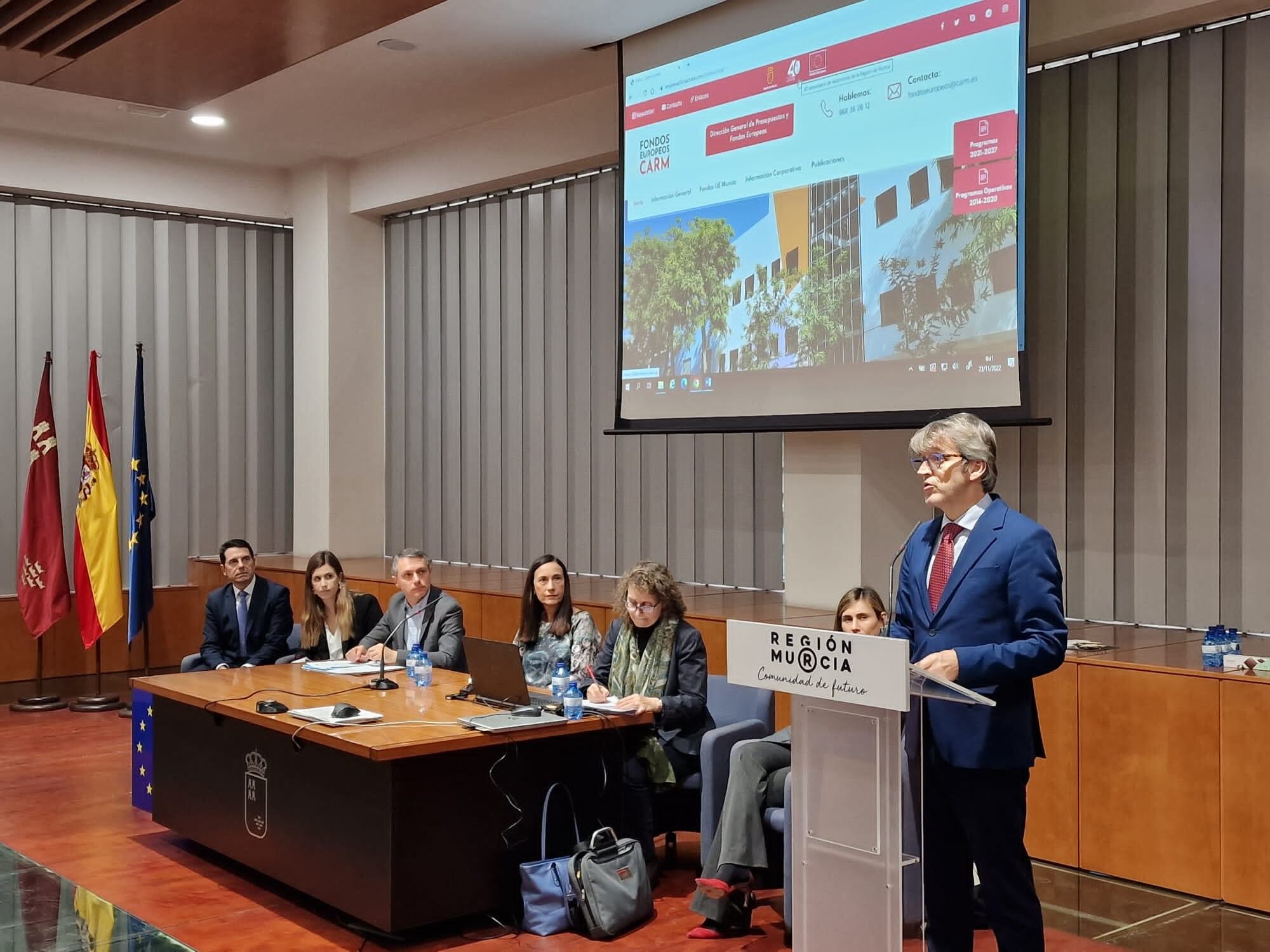 El consejero de Economía, Hacienda y Administración Digital, Luis Alberto Marín, en la reunión del Comité de Seguimiento del Programa Operativo FEDER
