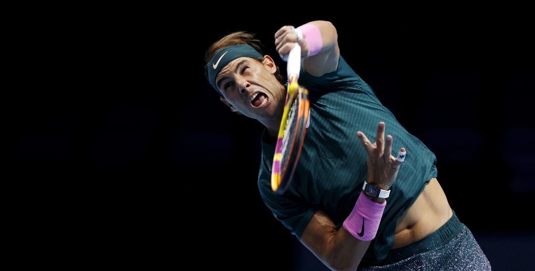 Rafa Nadal, durante su estreno en el Masters