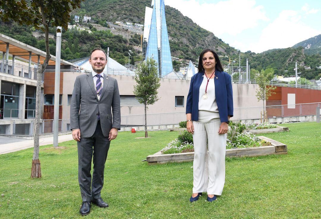 El cap de Govern, Xavier Espot, i la ministra d'Administracions Públiques i Participació Ciutadana, Trini Marín