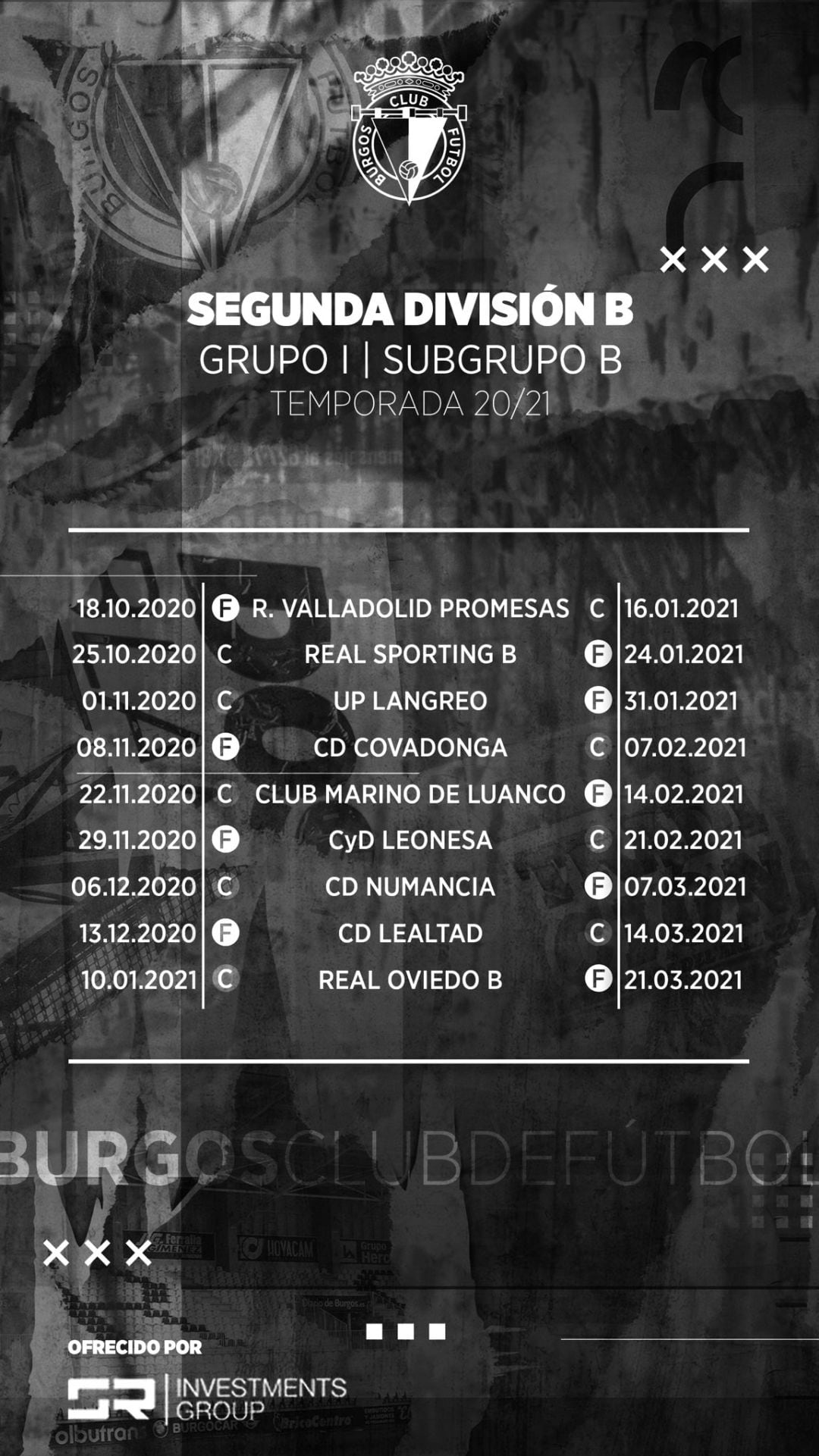 Calendario del Burgos C.F.