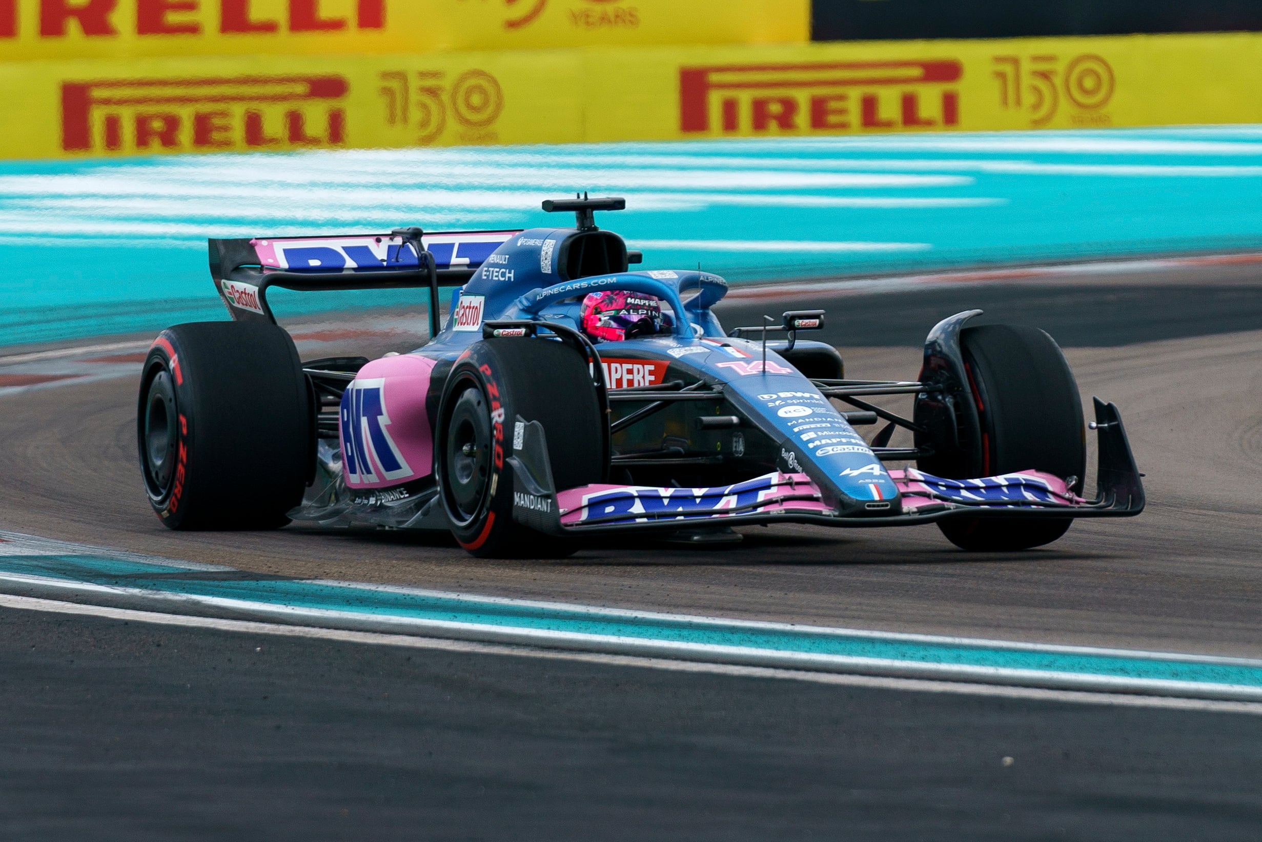 Fernando Alonso durante el GP de Miami.